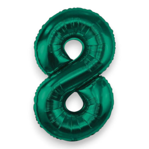 Picture of FOIL BALLOON NUMBER 8 BOTTLE GREEN 34 INCH
